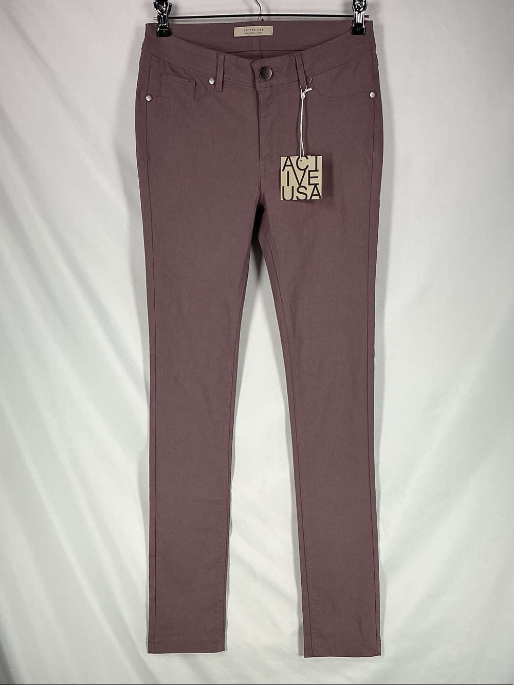 Active USA NWT Skinny Ponte Pants P1153 Small Dusty Rose Mauve Stretch Jeggings